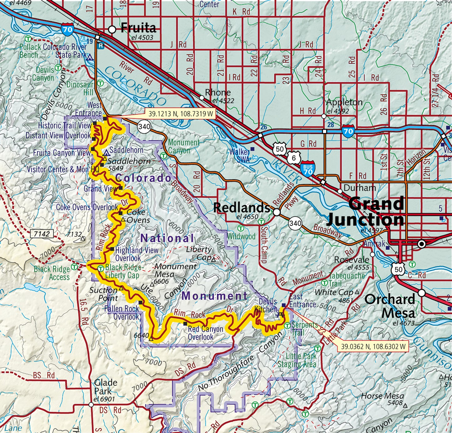 Best Paved Roads in Colorado - Colorado G1 Series Map