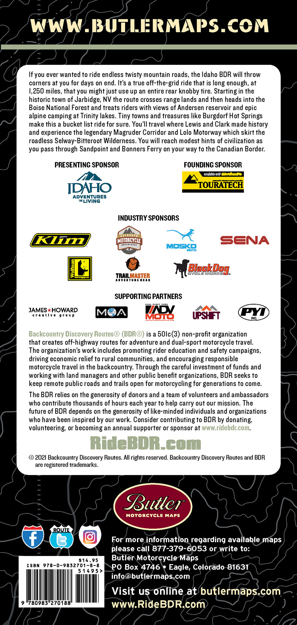 Idaho Backcountry Discovery Route (IDBDR) Map – V3