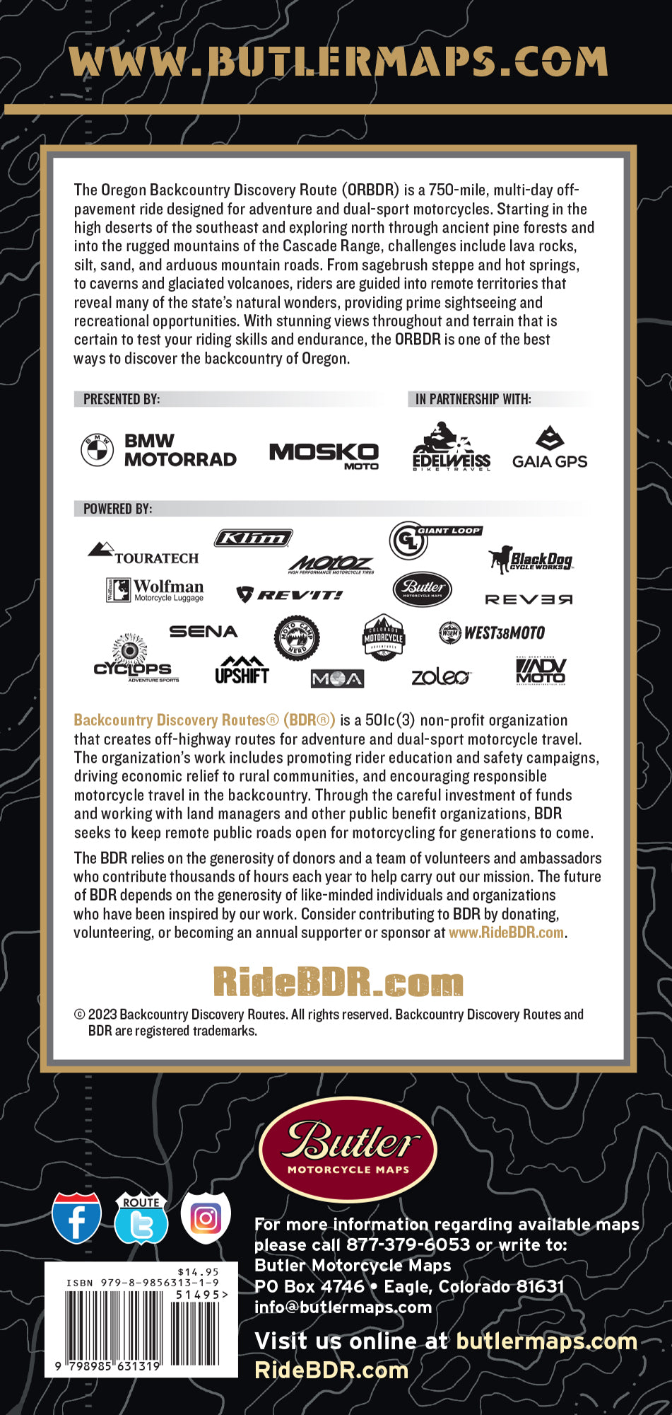 Oregon Backcountry Discovery Route (ORBDR) Map