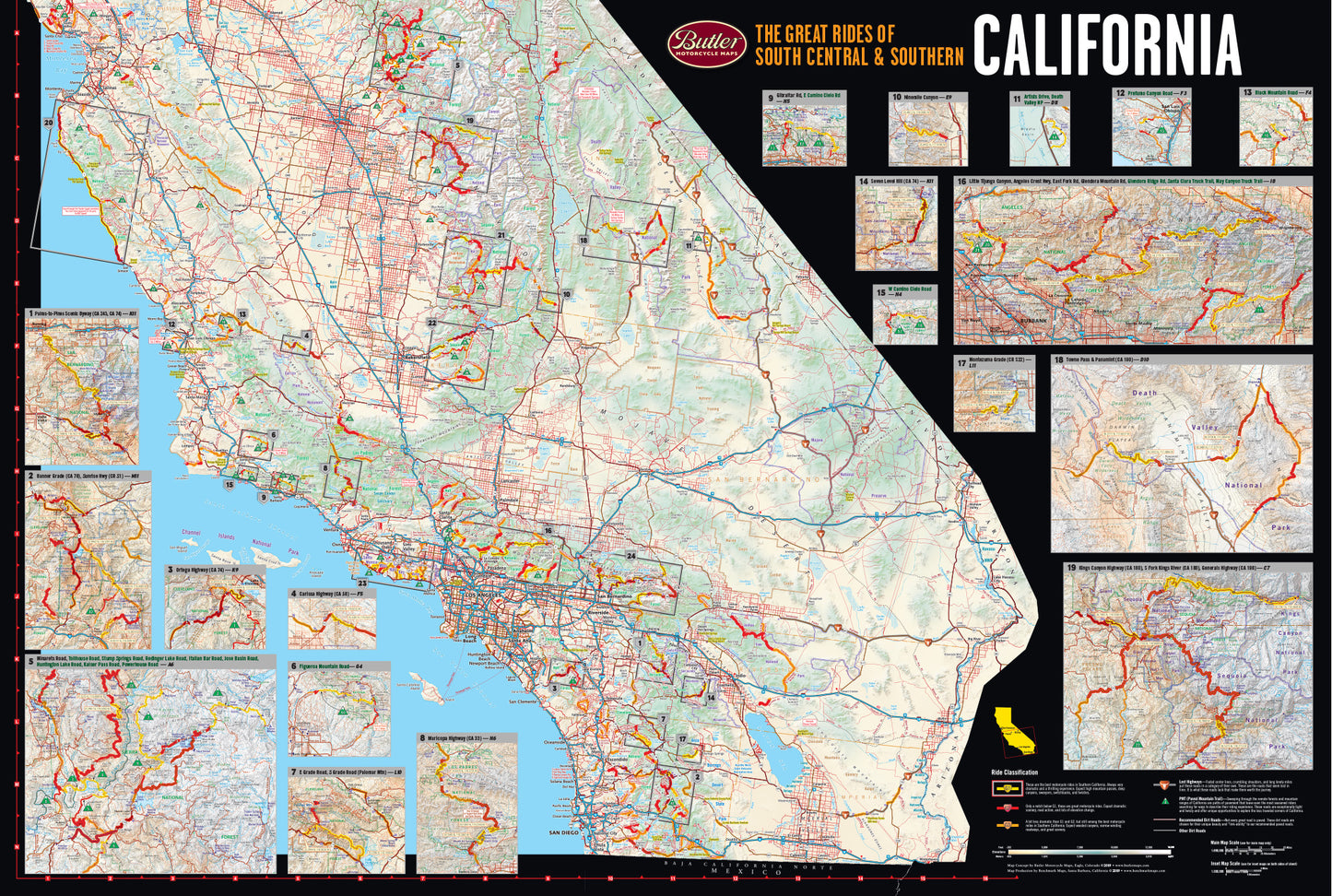 Best Paved Roads in Southern California - Southern California G1 Series Map