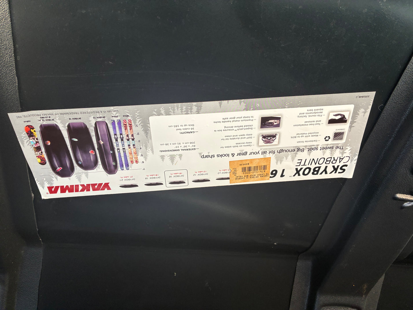 Yakima SkyBox 16 Carbonite - Rental Unit