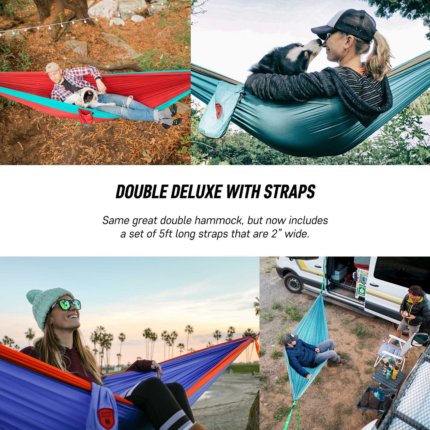 Double Deluxe Hammock w/ Tree Straps