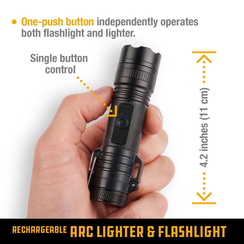 RECHARGEABLE ARC LIGHTER & LED FLASHLIGHT