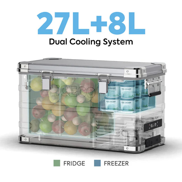 APL35 - 37QT DUAL ZONE ALUMINUM FRIDGE REFRIGERATOR