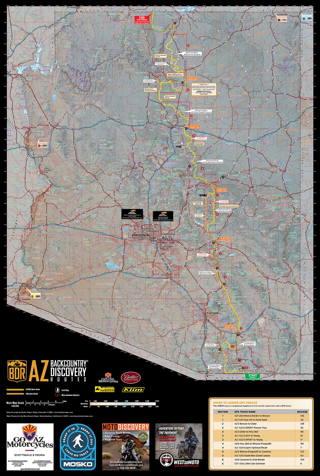 Arizona Backcountry Discovery Route (AZBDR) Map – V3