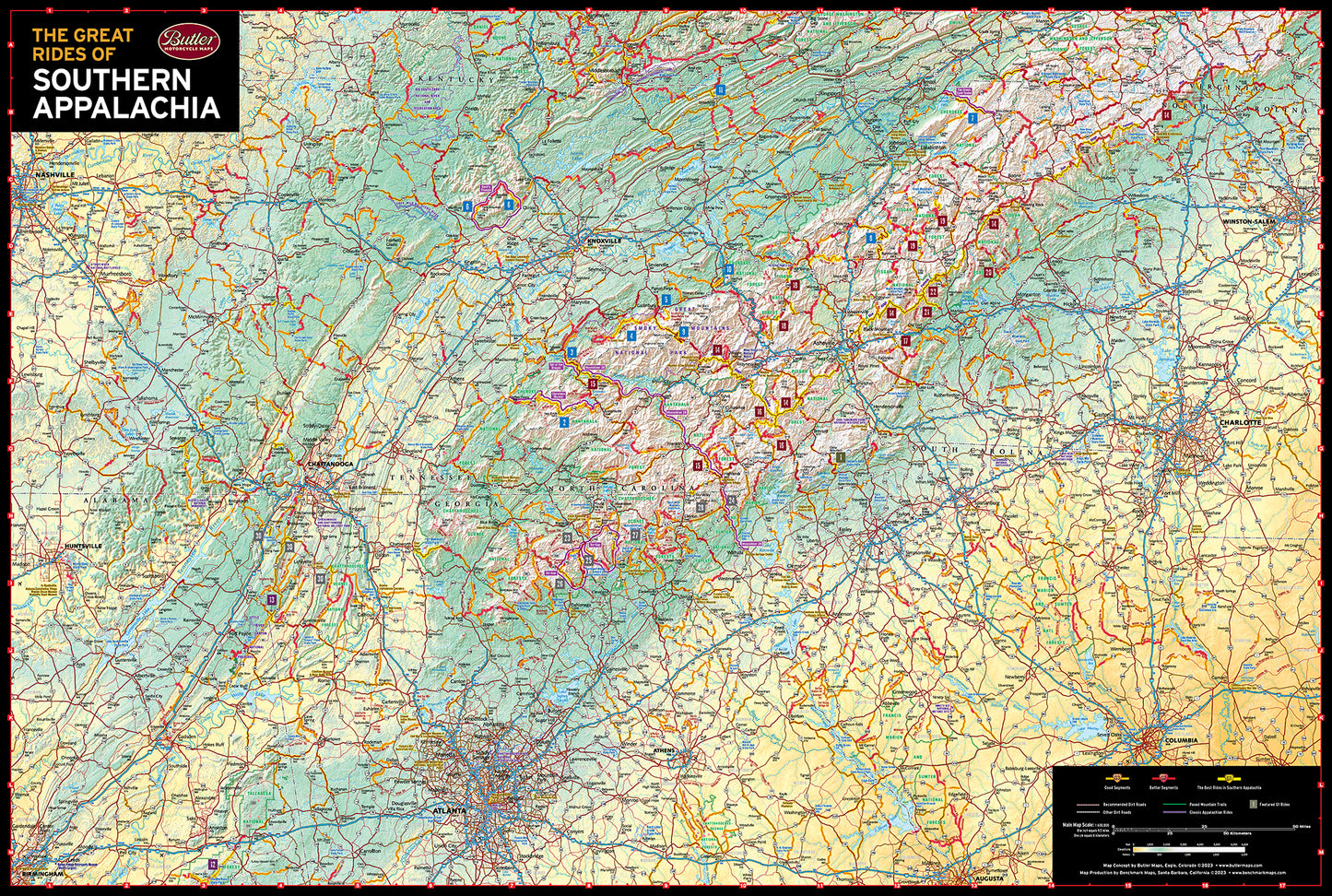 Southern Appalachia G1 Map (AL, TN, NC, SC, GA)