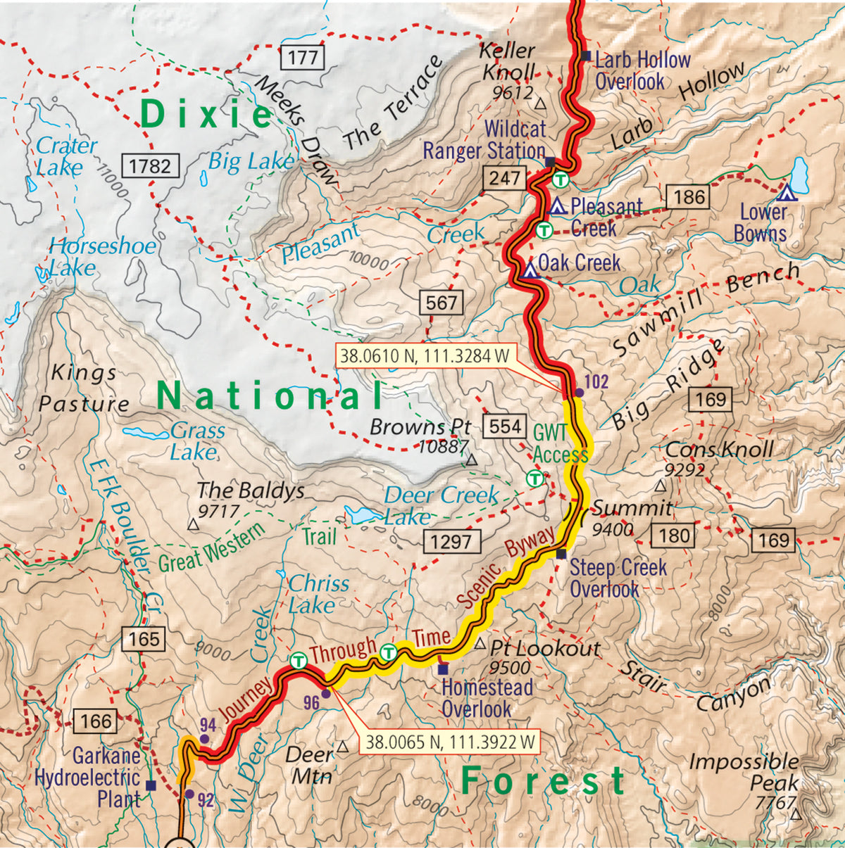 Utah Inset Map Best Paved Roads in Utah - Utah G1 Series Map – The Adventure Source