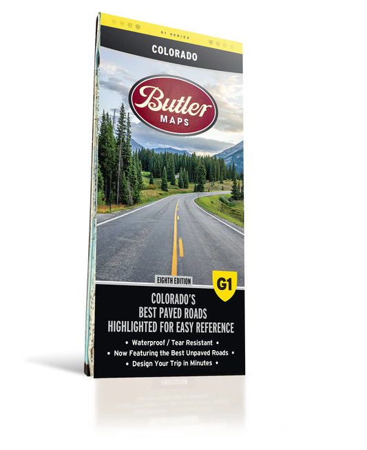Best Paved Roads in Colorado - Colorado G1 Series Map