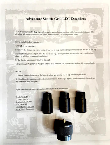 Leg Extenders & Propane Adapter for Adventure Skottle Grill