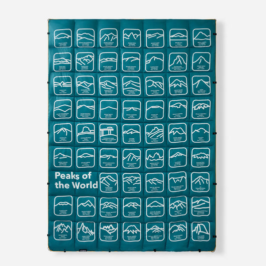 Graphene Puffer Blanket: Peaks of the World Teal Ocean