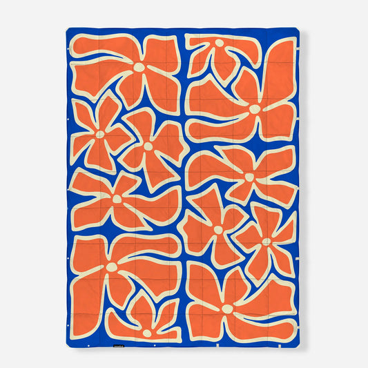 Graphene Puffer Blanket: Wild Flowers Stellar Blue Red