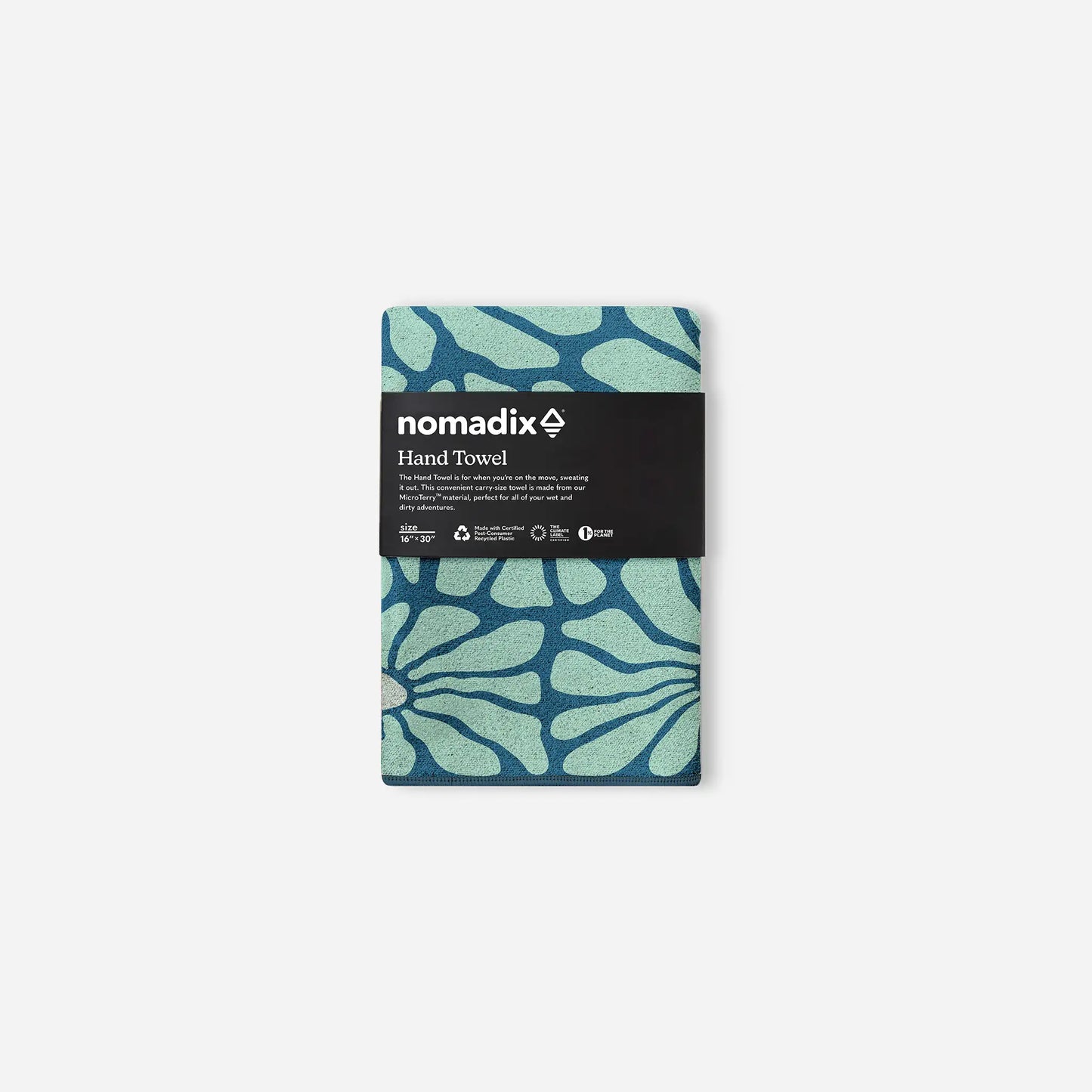 Hand Towel: Lazy Daisy Seafoam Green