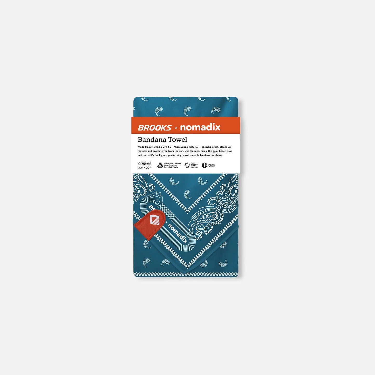 Bandana Towel: Paisley Teal Ocean (Nomadix x Brooks)