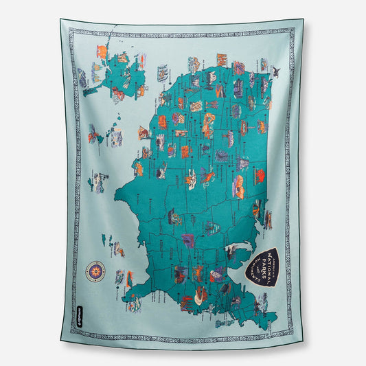 Blanket Towel: National Parks and Monuments Map