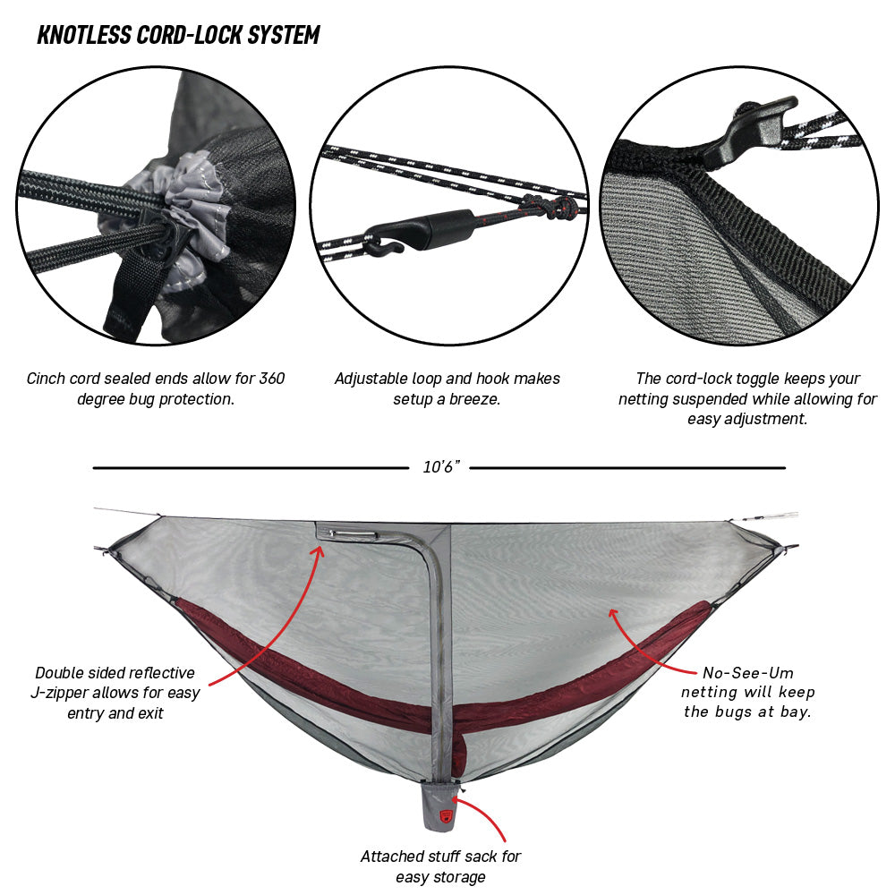 Mozzy Lite Hammock Bug Net - Easy Add On For Any Hammock