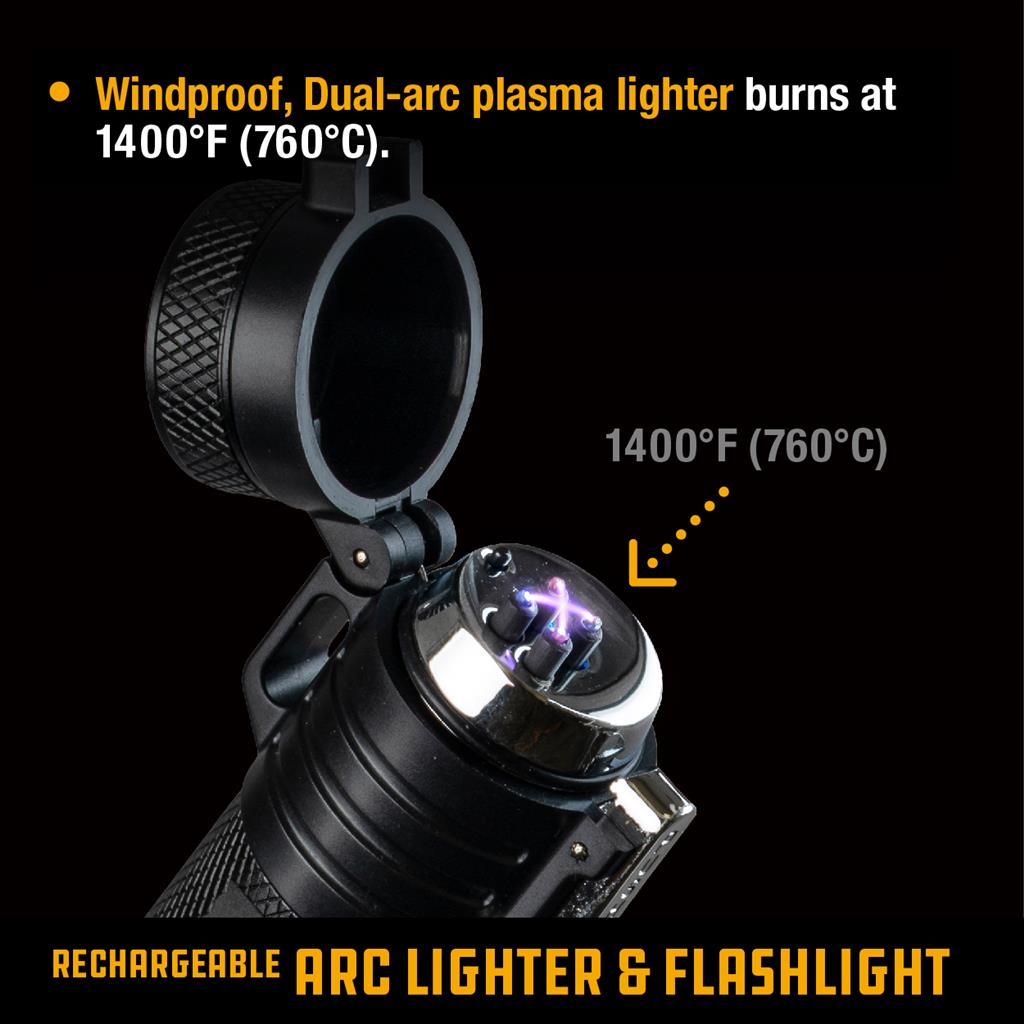 RECHARGEABLE ARC LIGHTER & LED FLASHLIGHT
